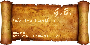 Gálfy Bogdán névjegykártya